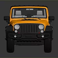 Yellow Jeep Wrangler with Black Roof Classic Convertible Exterior Design