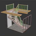 Modern Staircase Design With Wooden Treads White Railing And Landing Platform