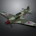 Camouflage Painted Model Airplane With Red Star Symbols Red Propeller And Tail Number 98