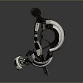Industrial Robotic Arm Equipment with Black and White Color Scheme Complex Structure and Mechanical Joints