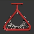 Innovative Sports Facility Architecture With Red Basketball Hoop And White Net Structure