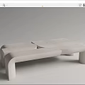 Modern Concrete Public Chair Design With Curved Structure And Modular Shape
