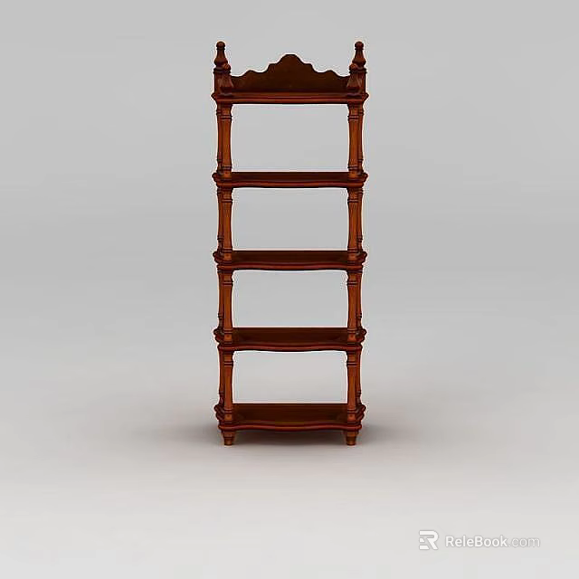 Technology Exhibition Hall Wooden Multi Tier Decorative Display Shelf for Tech Exhibits 3d model 