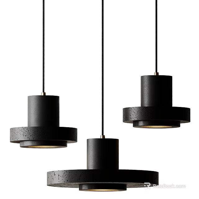 Modern Black Ceiling Lights With Minimalist Design 3d model