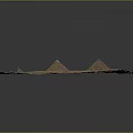Ancient Egyptian Pyramids Architectural Structure In Desert Landscape With Historical Ruins