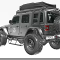 Adventure Ready Off Road Vehicle with Roof Rack LED Lights Bull Bar and Large Tires