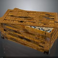 Rustic Open Wooden Crate With Slatted Design And Natural Wood Texture