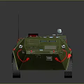 Green Six Wheeled Military Armored Vehicle With Roof Equipment And Ventilation Grilles
