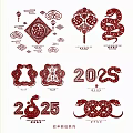 2025 Year of the Snake Paper-cut Snake Paper-cut Window Decorative Pattern for New Year and Spring Festival 3d model
