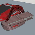Contemporary Museum Building With Red And Gray Geometric Facade Design