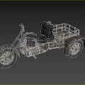 Vintage Motorcycle With Sidecar Black Seat Metal Frame And Rustic Look
