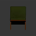 Green Striped Fabric Single Seater Sofa With Wooden Legs Modern Design