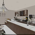 Modern Bubble Tea Shop Interior With Counter Tables Chairs Fruit Display And Menu Board