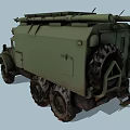 Army Green Military Truck with Multiple Wheels and Heavy Duty Cargo Gear