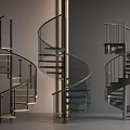 Contemporary Spiral Staircase Design Ideas With Metal Railings Glass Steps And Wooden Treads
