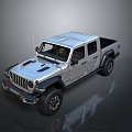 Silver Off Road Pickup Truck With Stylish Front Grille And Cargo Bed