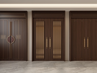 New Chinese Double Door 3d model