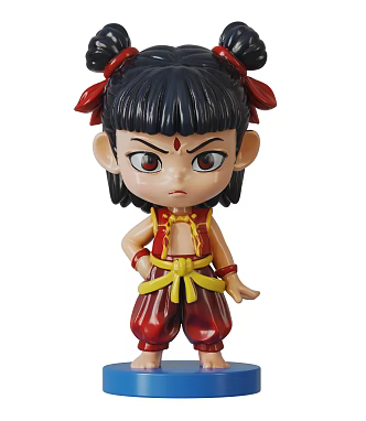Modern Doll Nezha Q Edition Nezha Children's Toy Hand-held Tide Play National Tide Ornaments 3d model