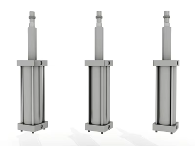 Three Cylindrical Metal Automotive Components With Top Joint Structure 3d model