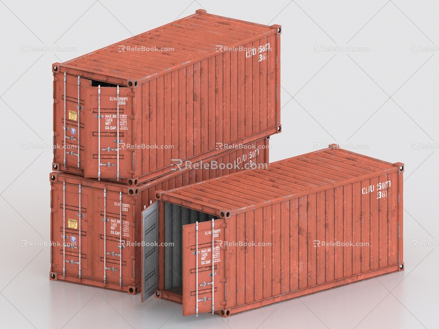 container freight terminal 3d model