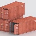 container freight terminal 3d model