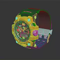 Yellow And Black Submariner Watch With Metal Case Sporty Dial And Rubber Strap