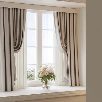 Modern home curtains 3d model