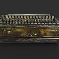 Antique Vintage Artistic Musical Instrument With Painted Surface And Keyboards