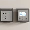 Midea Wall Mounted Socket With USB Port And Digital Thermostat 3d model