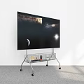 Modern Mobile TV Stand With Large Screen TV And Storage Shelf 3d model
