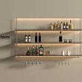 Poliform Multi Tiered Wine Rack With Lighting Holding Wine Bottles And Glasses