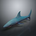 Blue Shark 3D Render Marine Animal With Sharp Teeth And Fins
