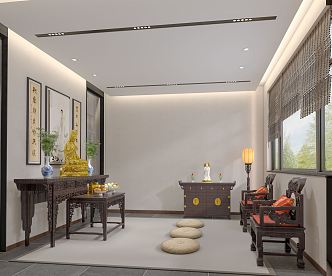 Chinese Buddhist Hall 3d model