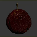 Fresh Ripe Red Passion Fruit With Yellow Spots And Brown Stem On Dark Background