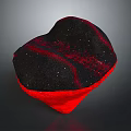 Heart Shaped Wooden Stone Artwork With Black And Red Textured Surface Design
