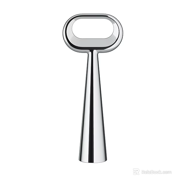 Modern Silver Metal Decorative Ornament Set With Stylish Bottle Opener Design 3d model 