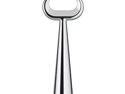 Modern Silver Metal Decorative Ornament Set With Stylish Bottle Opener Design 3d model
