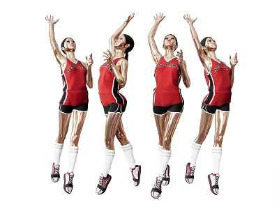 modern woman athlete volleyball player 3d model
