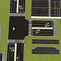 Municipal Roads Design Layout With Various Crossings Straight Sections And Curves 3d model