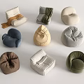 Different Styles And Colors Of Soft Fabric Bean Bag Chairs For Living Room Decor