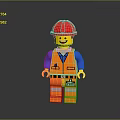 Vibrant Lego Construction Worker Minifigure In Orange Workwear And Red Helmet At Mall Store