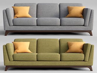 Modern three-seat sofa multiplayer sofa 3d model