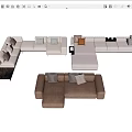 Modern Modular Sectional Sofa Set With Comfortable Cushions And Neutral Tones 3d model