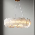 White Petal Shaped Modern Chandelier With Translucent Material And Soft Lighting