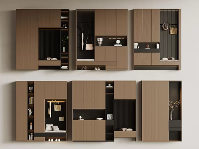 01 Modern Italian Shoe Cabinet Entrance Cabinet 3d model