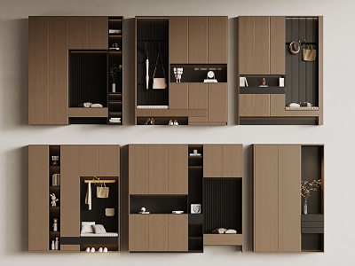 01 Modern Italian Shoe Cabinet Entrance Cabinet 3d model
