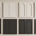 Various Cabinet Door Panel Designs in White and Black Colors with Arch and Rectangular Shapes