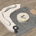 Modern edra sofa coffee table combination 3d model