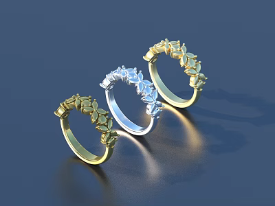 Rings Gold Rings Silver Rings Jewelry 3d model