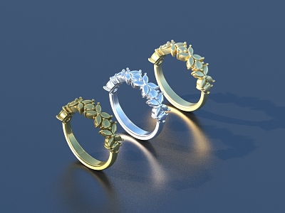 Rings Gold Rings Silver Rings Jewelry 3d model